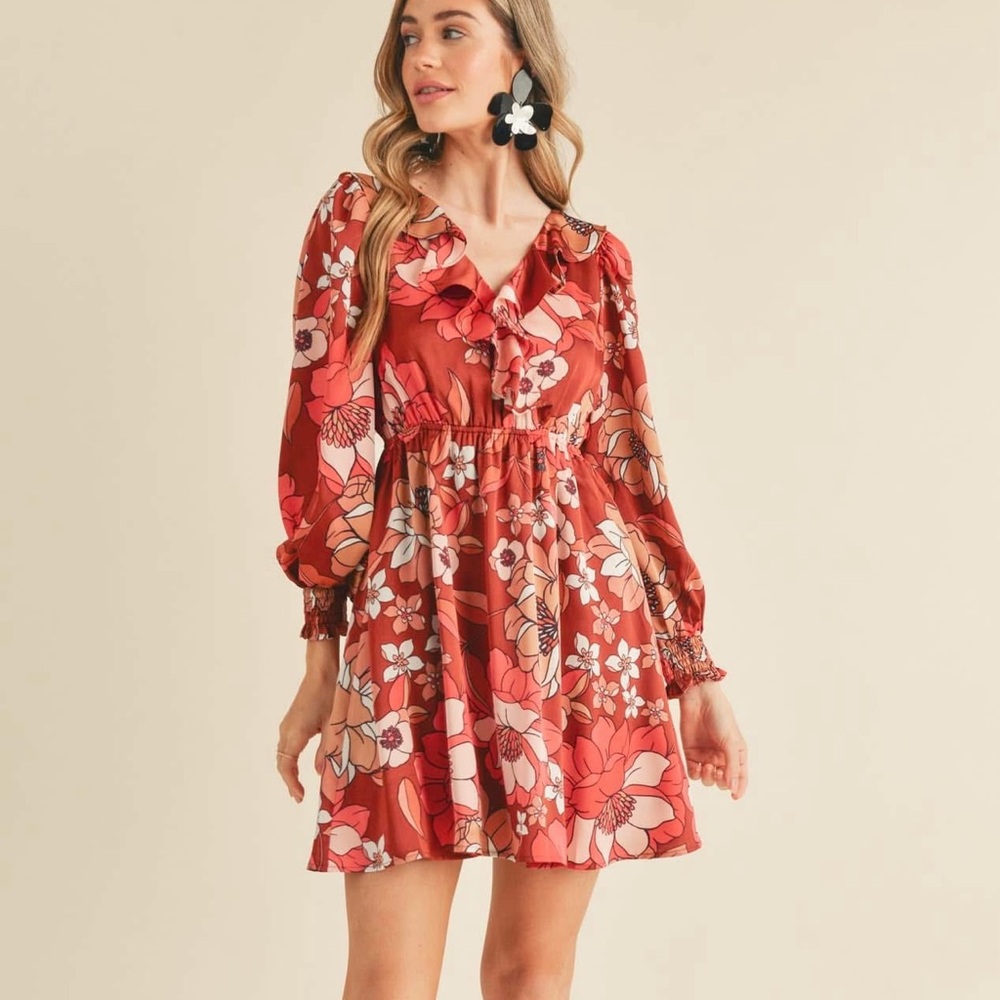 &merci Floral Red Dress Size‎ Large